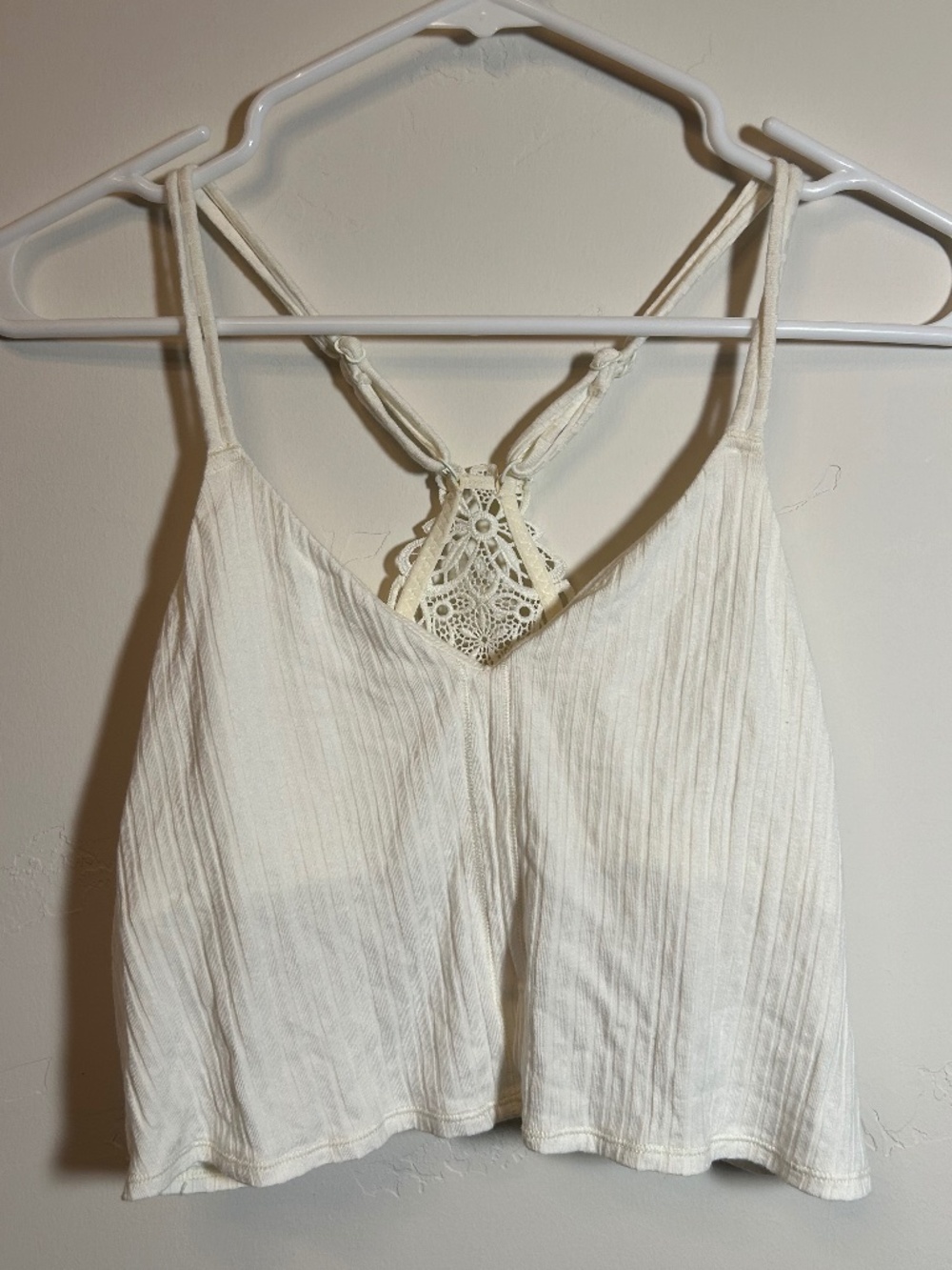 Aerie White/Ivory Lace Bra Top Cami (M)